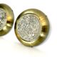 Stilux Milano, Mid-Century gild and glass ceiling lamps or sconces. Set of two