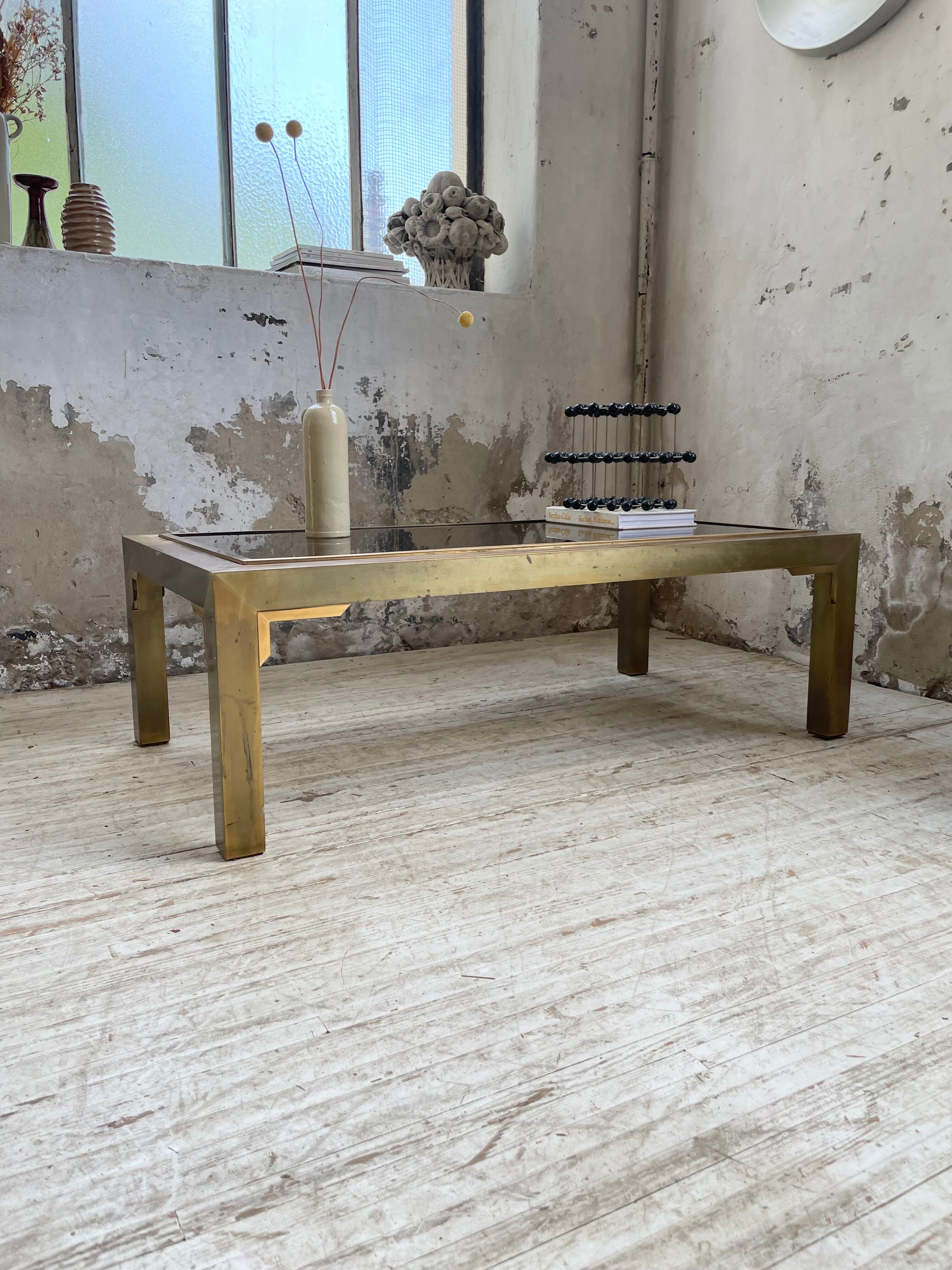 60s brass coffee table