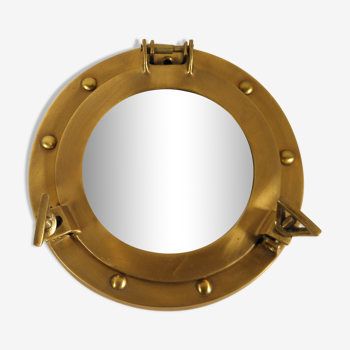 Mirror "porthole" in brass 18 cm
