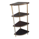 Étagère d’angle vintage 4 niveaux en bois et laiton