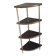 Étagère d’angle vintage 4 niveaux en bois et laiton
