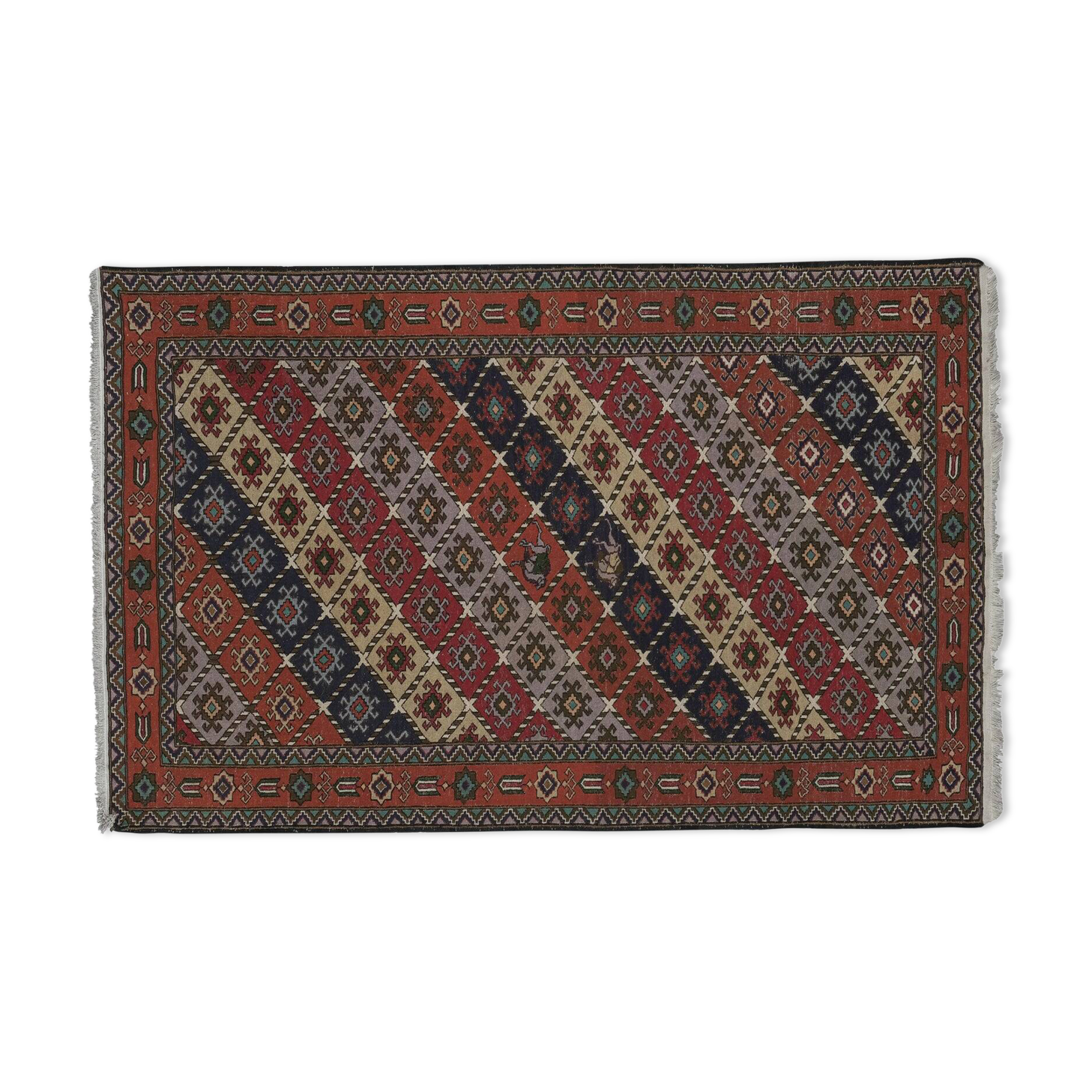 Vintage Turkish handmade rug 126x195 cm