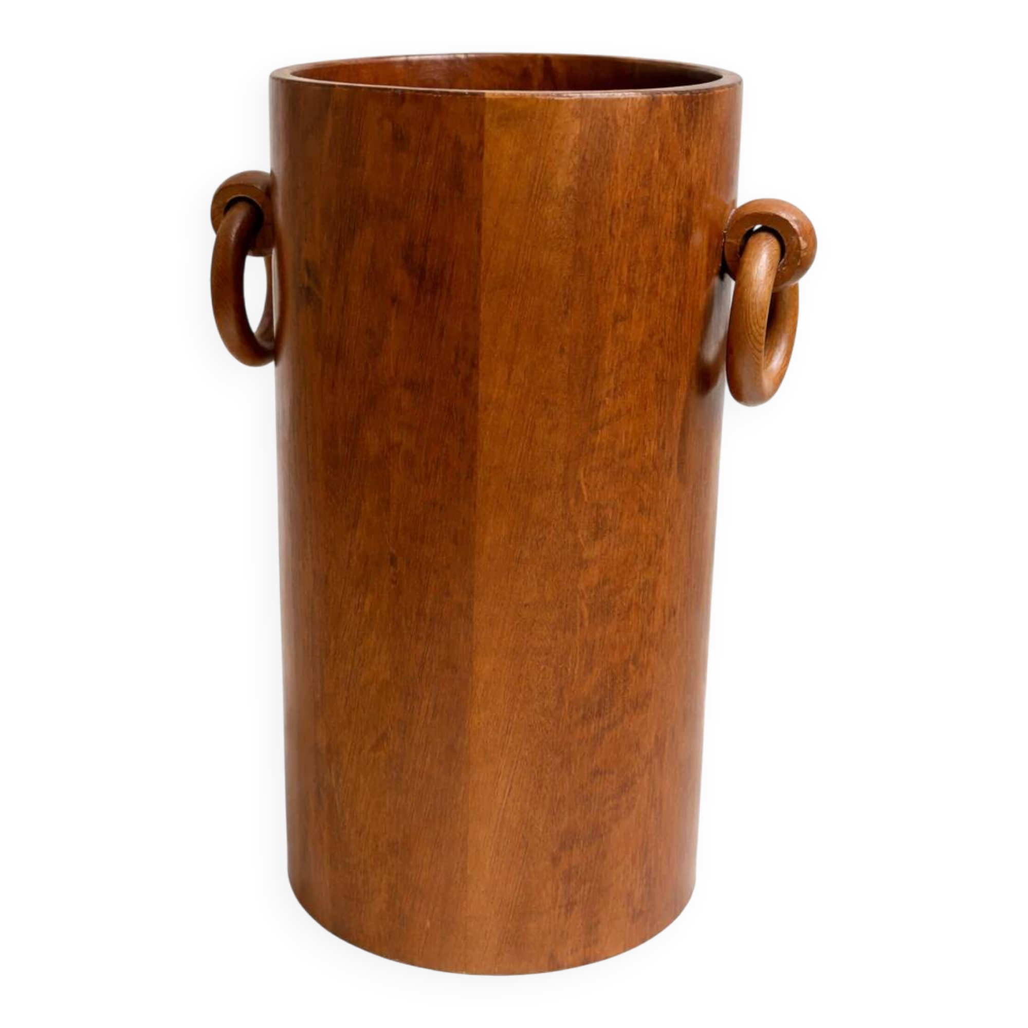 Vintage brutalist umbrella stand or walnut from the 50s/60s.