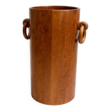 Vintage brutalist umbrella stand or walnut from the 50s/60s.
