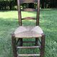 Pair of oak and straw chairs, 19th century period.