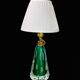 Midcentury Pietro Toso table lamp, green and bubble Sommerso Murano, Italy
