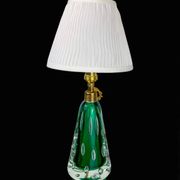 Midcentury Pietro Toso table lamp, green and bubble Sommerso Murano, Italy