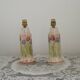 Set of 2 Hand-Painted Jersey Pottery Tulip Design Table / Bedside Lamps