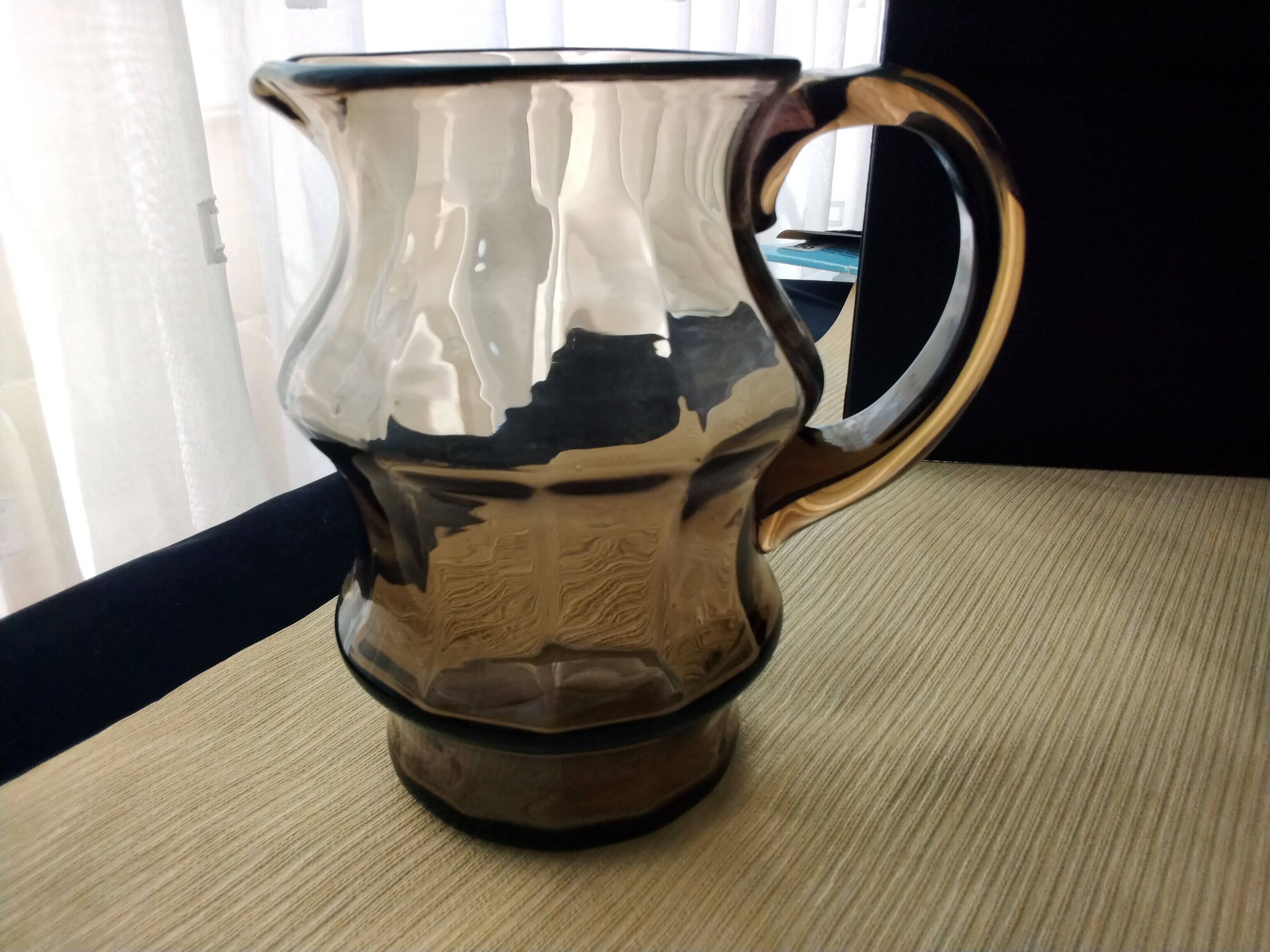 Smoked glass water jug