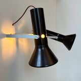 Pair of vintage adjustable wall lights, brown metal, France 1970