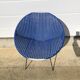 Vintage armchair garden shell 1950 metal and scoubidou