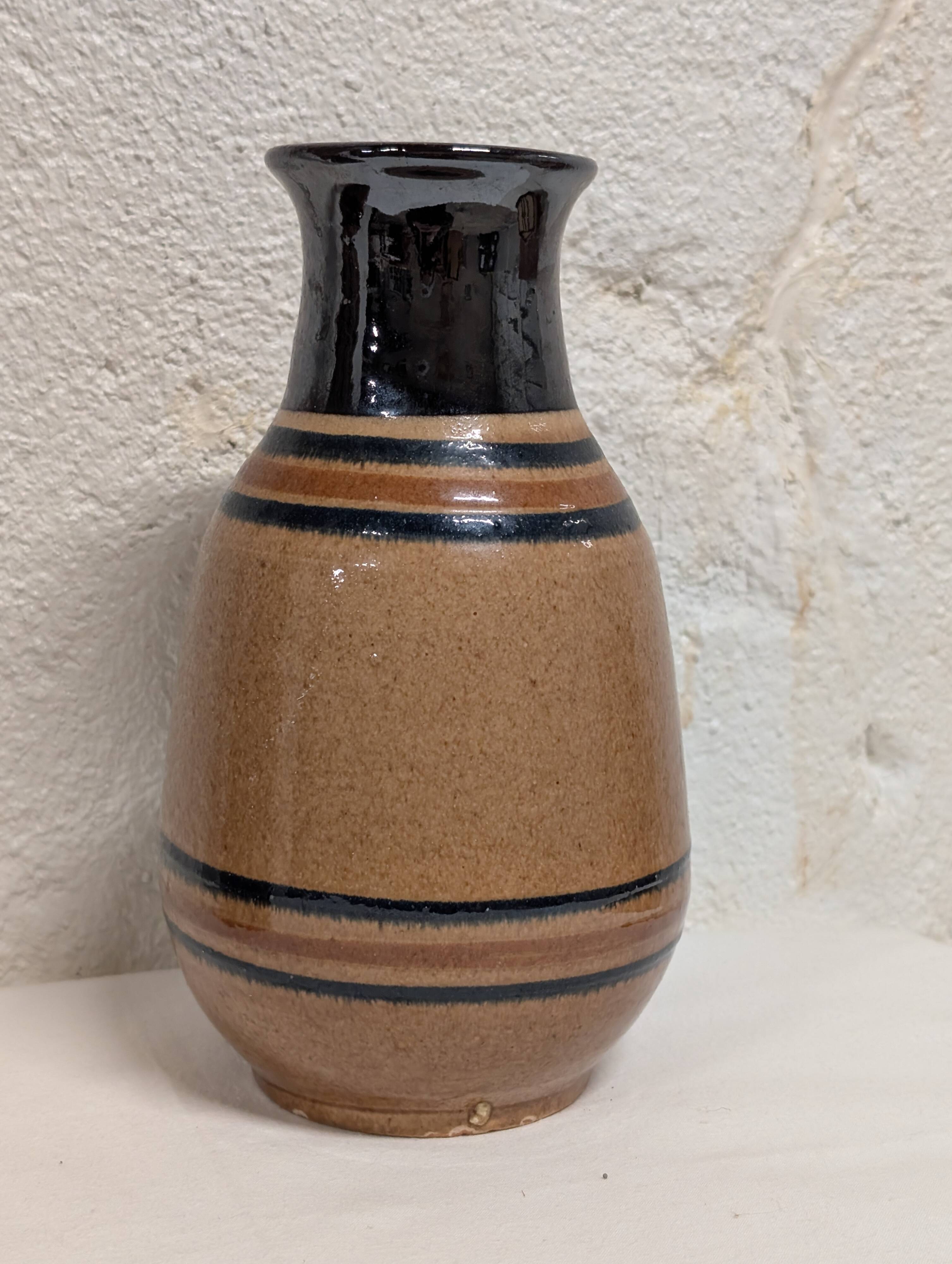 Vintage glazed stoneware vase