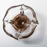 Murano ashtray transparent and smoked flower shape