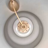 Large wavy white opaline pendant lamp