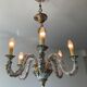 Old chandelier Capodimonte porcelain Italy 6 arms