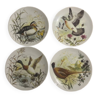 Set of 4 Limoges Brémailles de Sologne porcelain plates