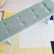 Antique blue velvet wooden bench - heart-shaped bench