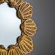 Hollywood Regency Giltwood Carved Flower Sunburst Mirror 1950s
