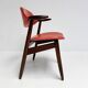 Red colored leather cowhorn chair, 1970s