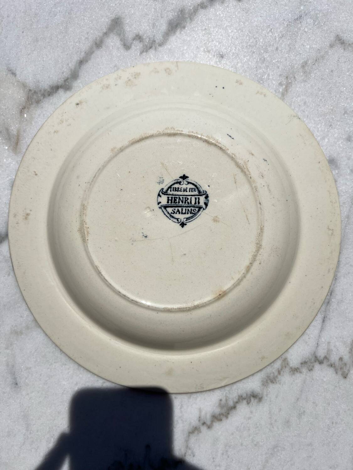 Vintage deep plate in Salins ironstone