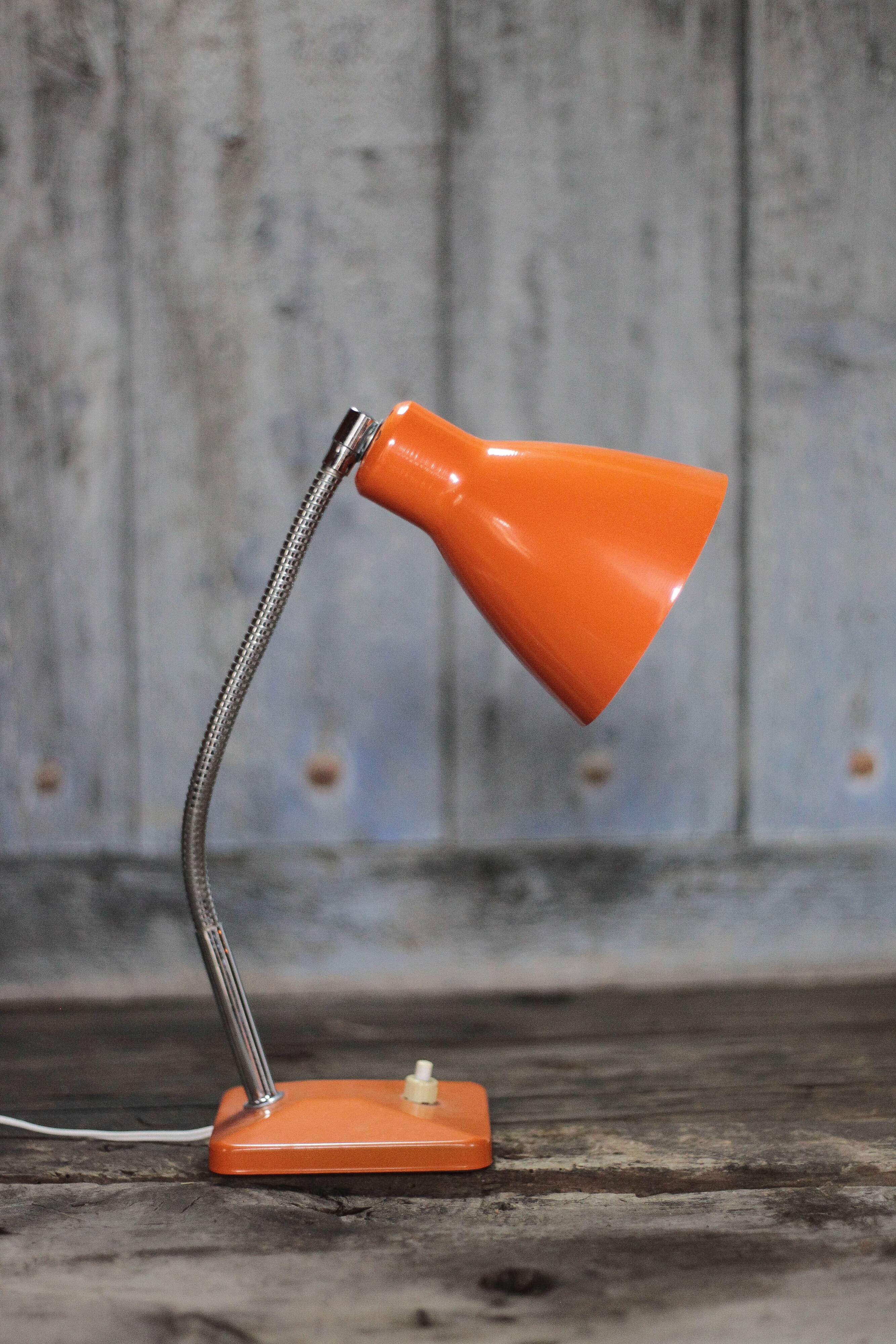 Aluminor table lamp, orange bedside lamp, desk lamp, art lamp