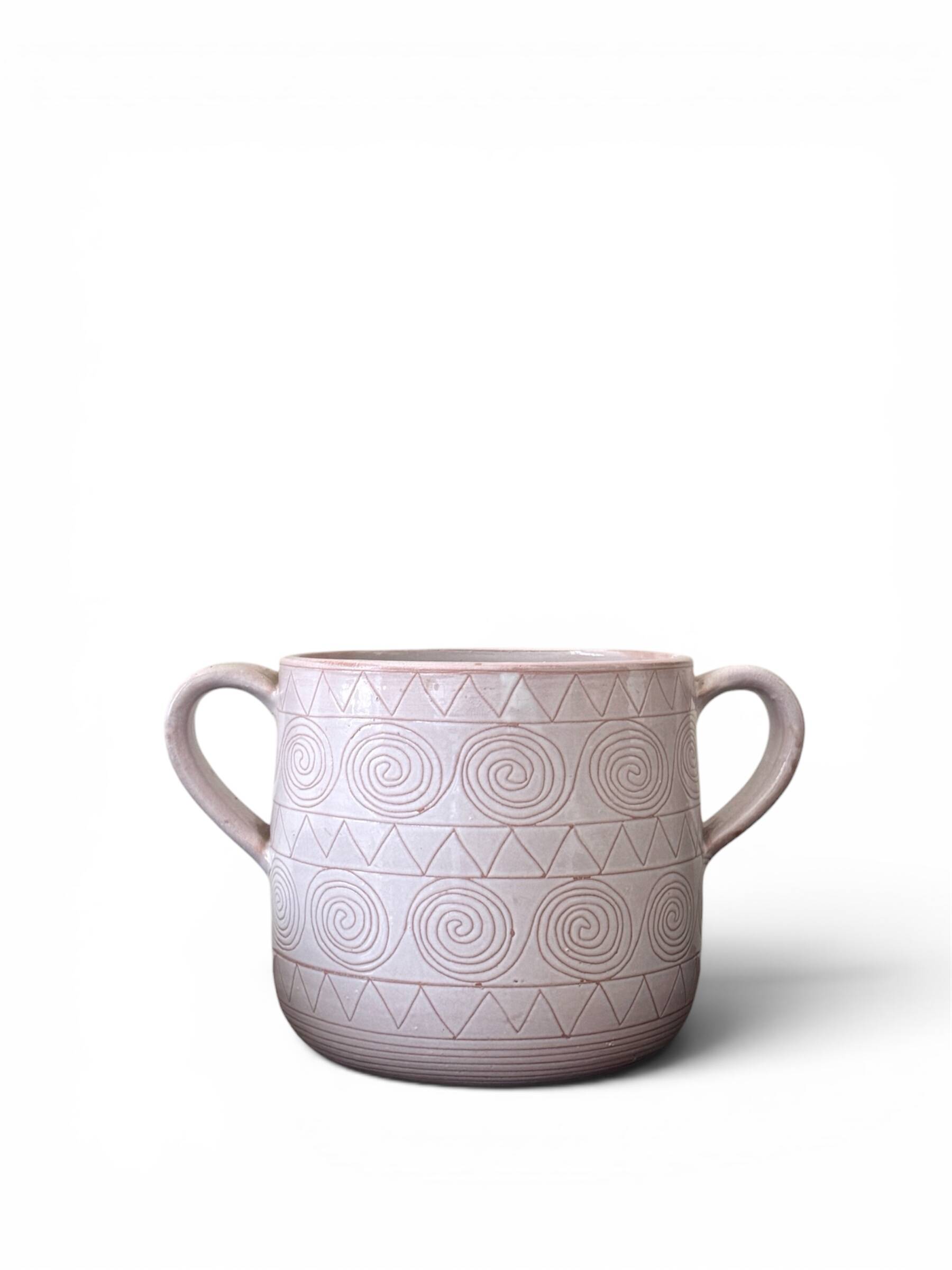 Grand vase/ cache pot en céramique émaillée Robert Picault, Vallauris 1950