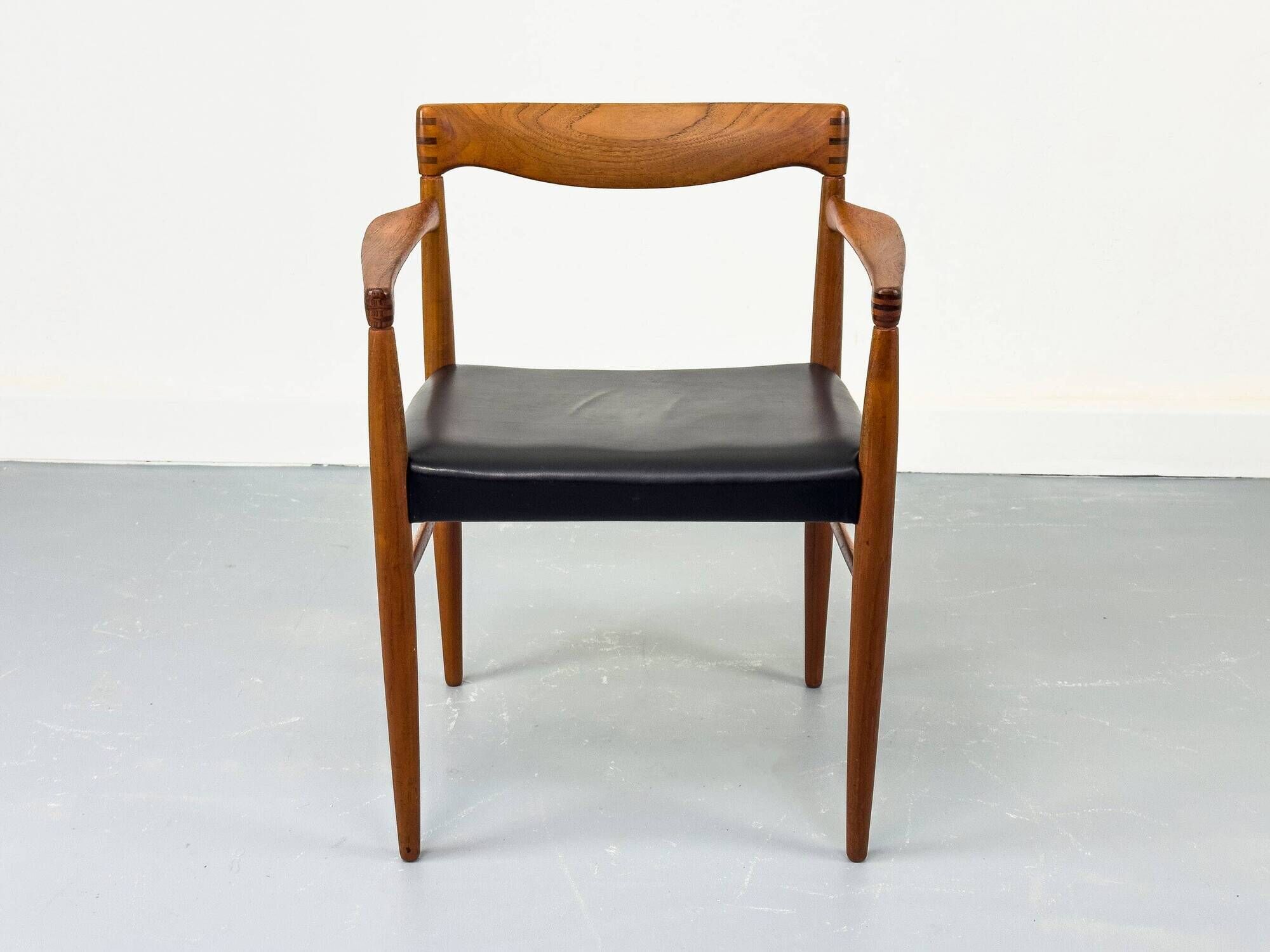 Teak and Leather Armchair by H. W. Klein for Bramin, 1960s