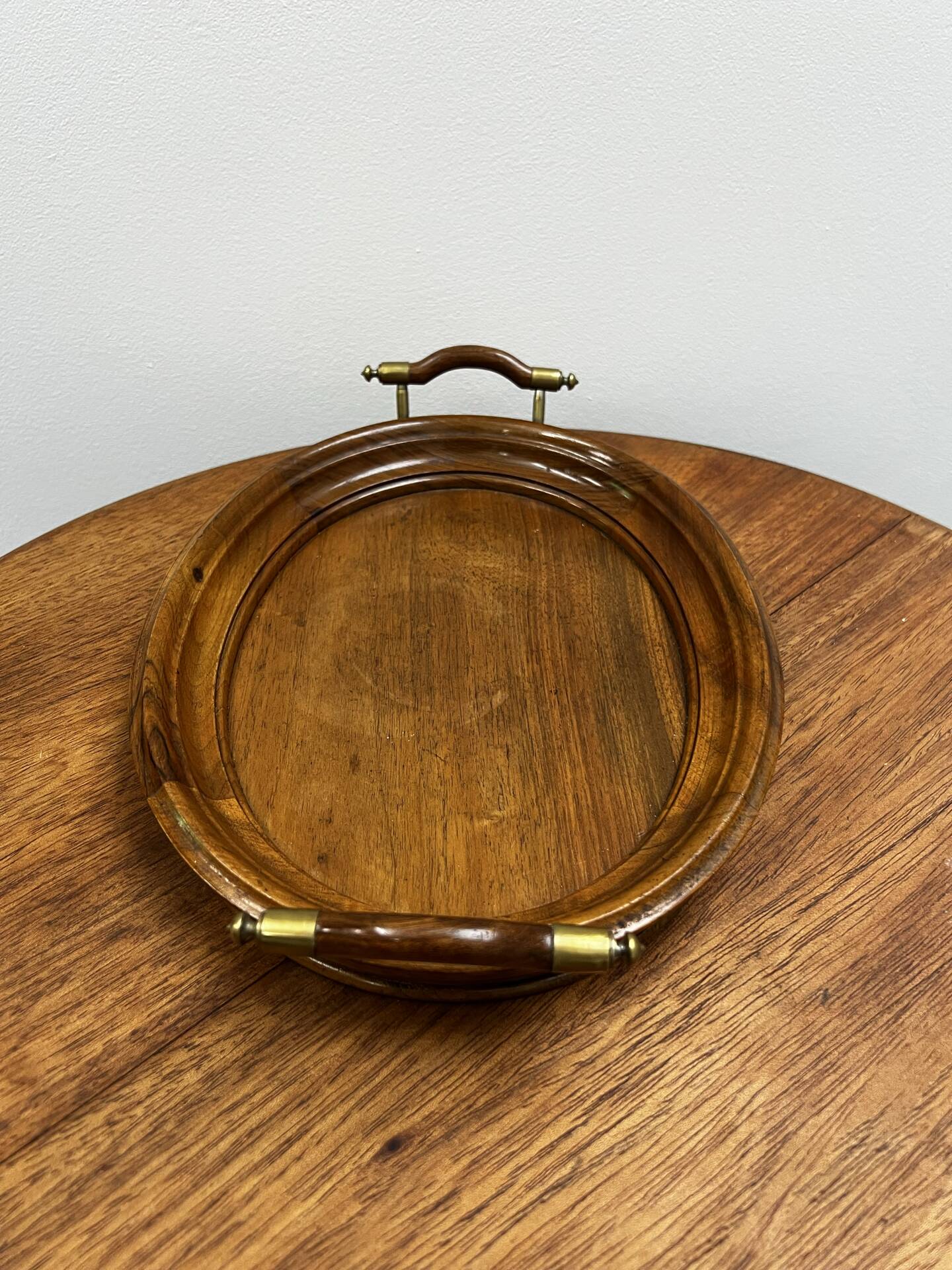 Wood and brass plateau 196