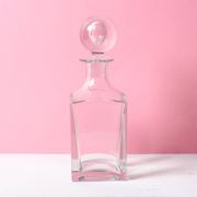 Mid-Century Crystal Whiskey Decanter: Italian Glass Liquor Carafe, 1960s