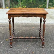 Solid walnut table in Louis XIII/Louis XIV style from the 19th century, 80x75cm.