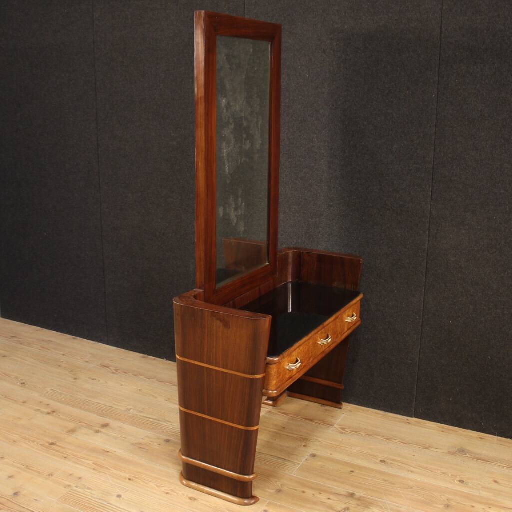 Italian wood design cheval mirror from 70s