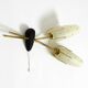 Beautiful Mid-Century brass wall lamp with painted glass shade