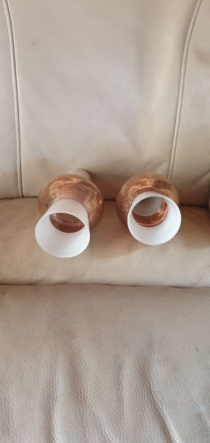 2 Abats jour verre  1950
