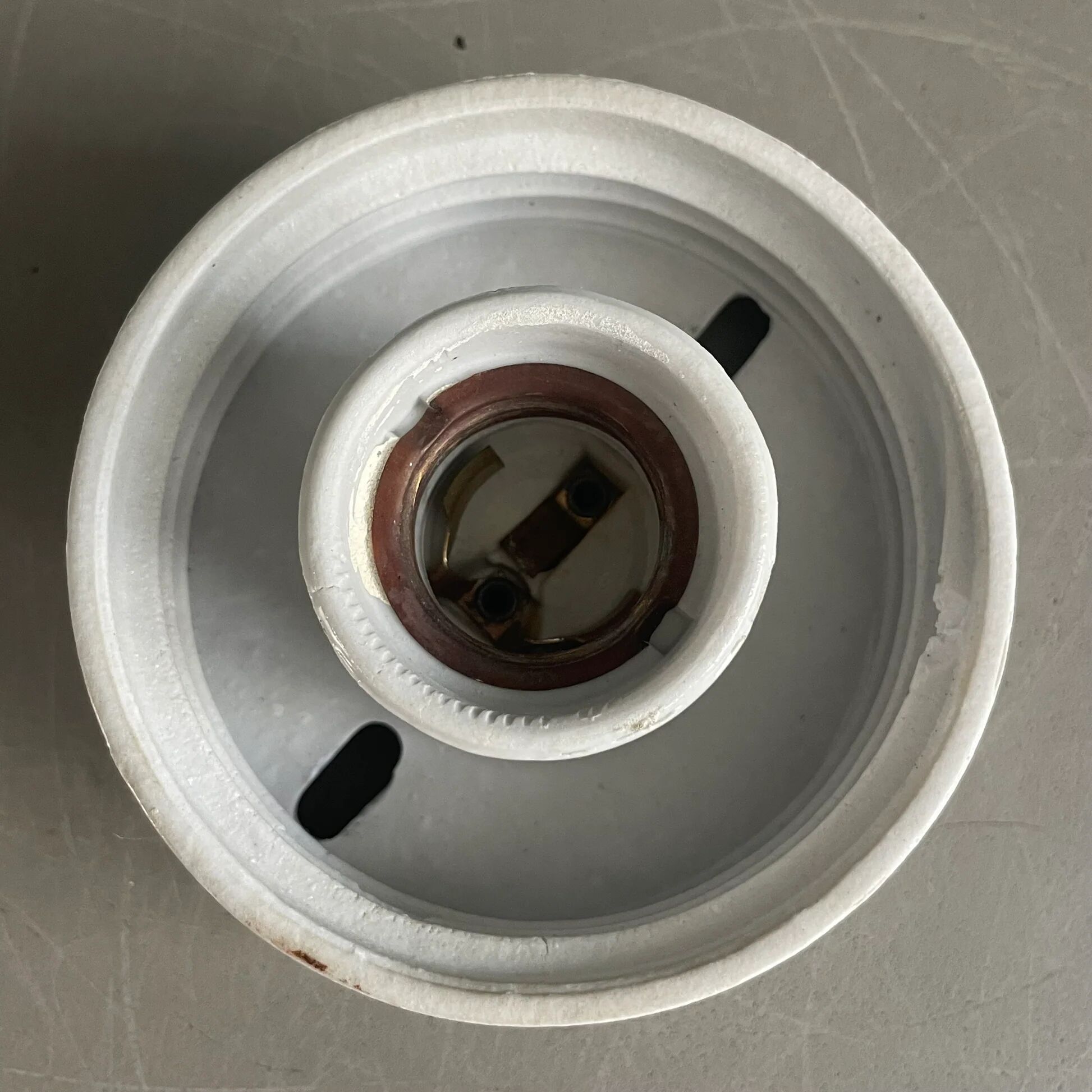 Wall light or ceiling light in porcelain and white glass