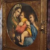 Virgin on the Chair by Raphael: Lithograph from the late 19th century.