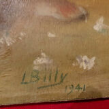 Peinture ancienne bouquet signée L. BILLY 1941