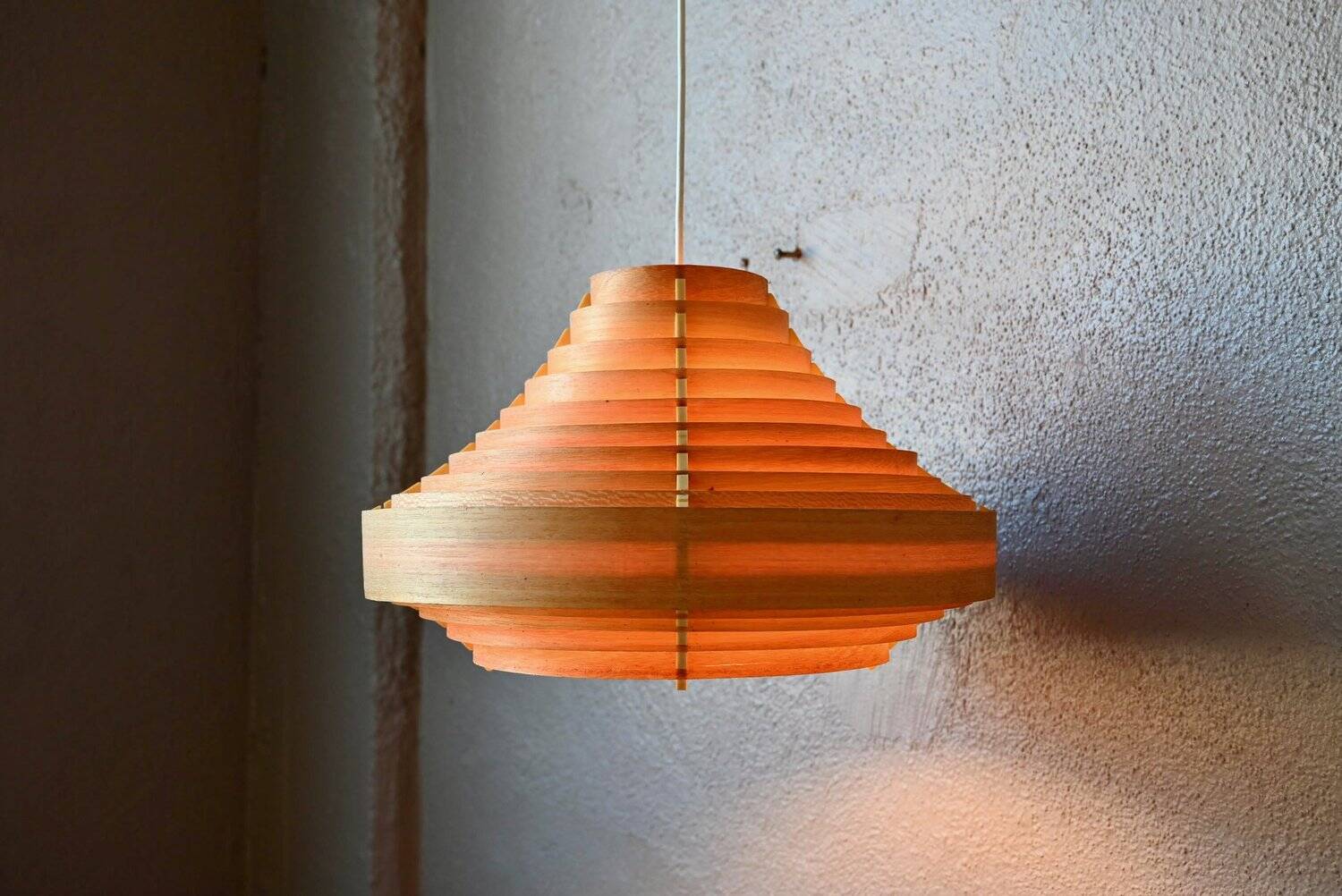 Vintage Scandinavian suspension lamp with slats by Hans-Agne Jakobsson from the 1960s.