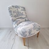 Blue toile de Jouy toad armchair