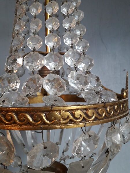 Lustre montgolfiere st Louis XVI bronze and stamps ep 1940