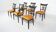 Set of 2 Black and Gold Armchairs and 4 Chairs, Empire style