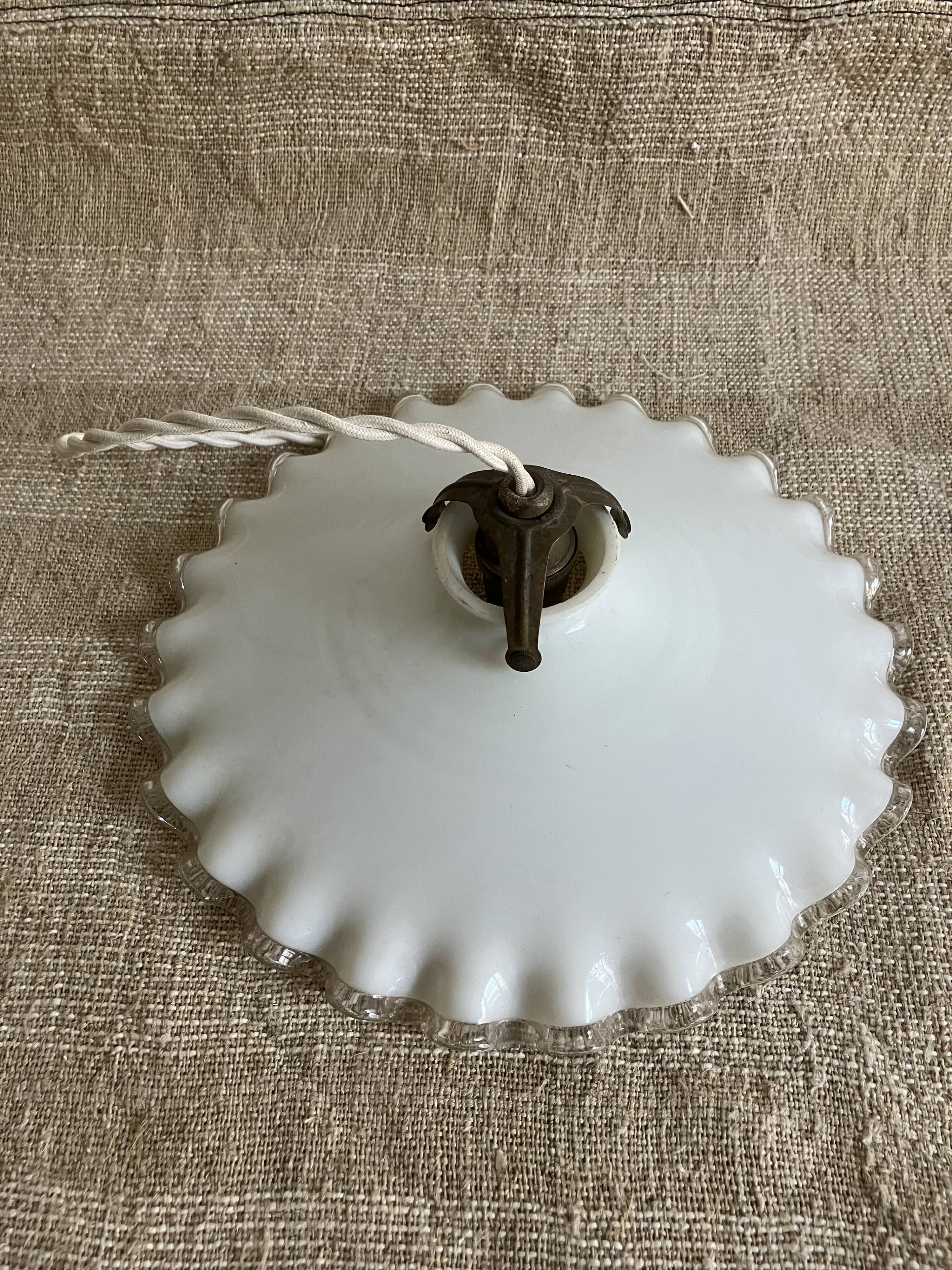 Opaline pendant light, vintage lighting