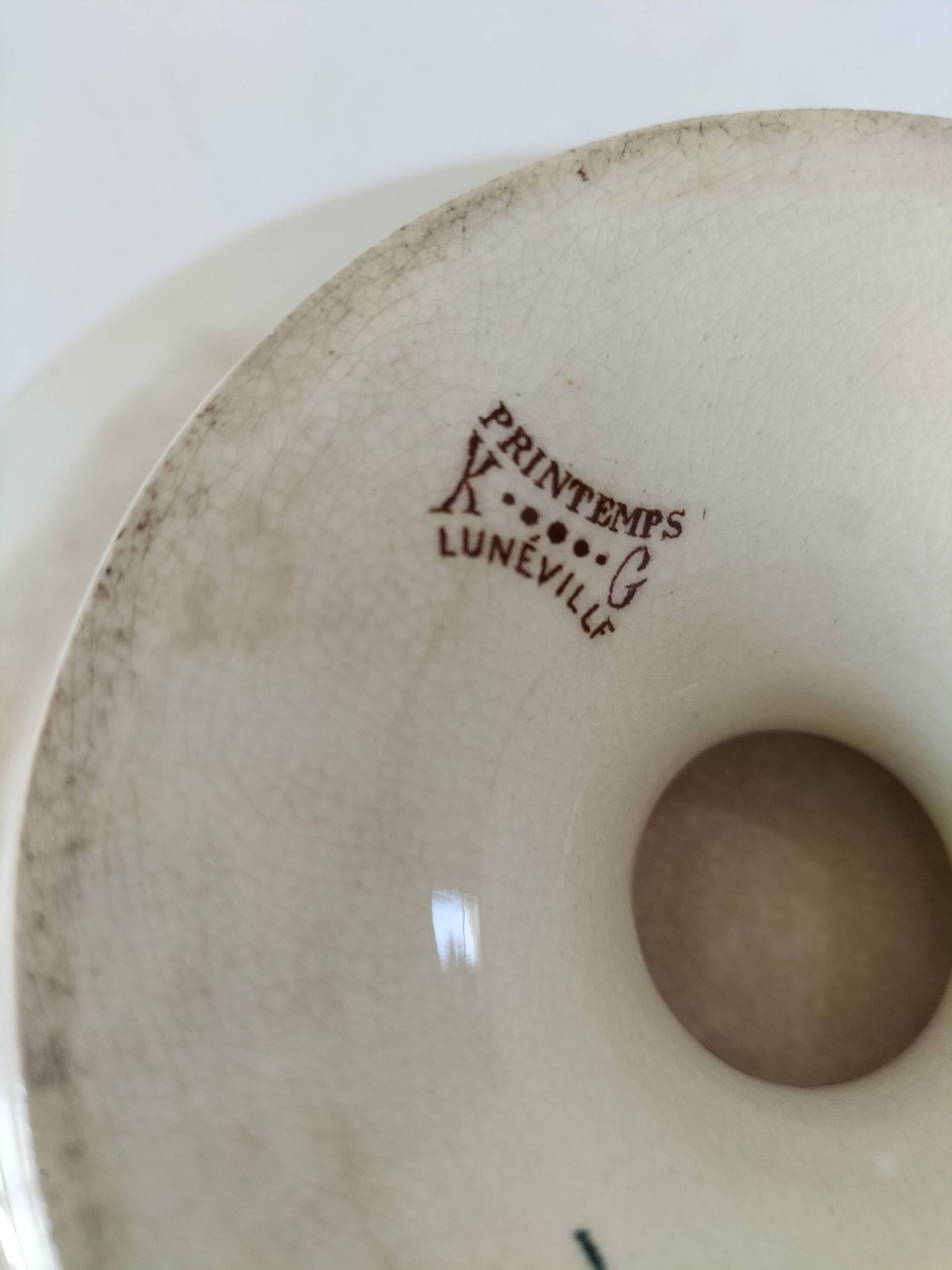 Antique pedestal plate – KG Lunéville – “Printemps” model – circa 1875