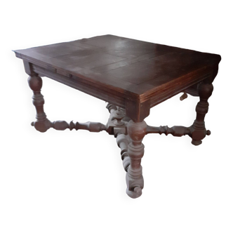 Large extendable wooden table