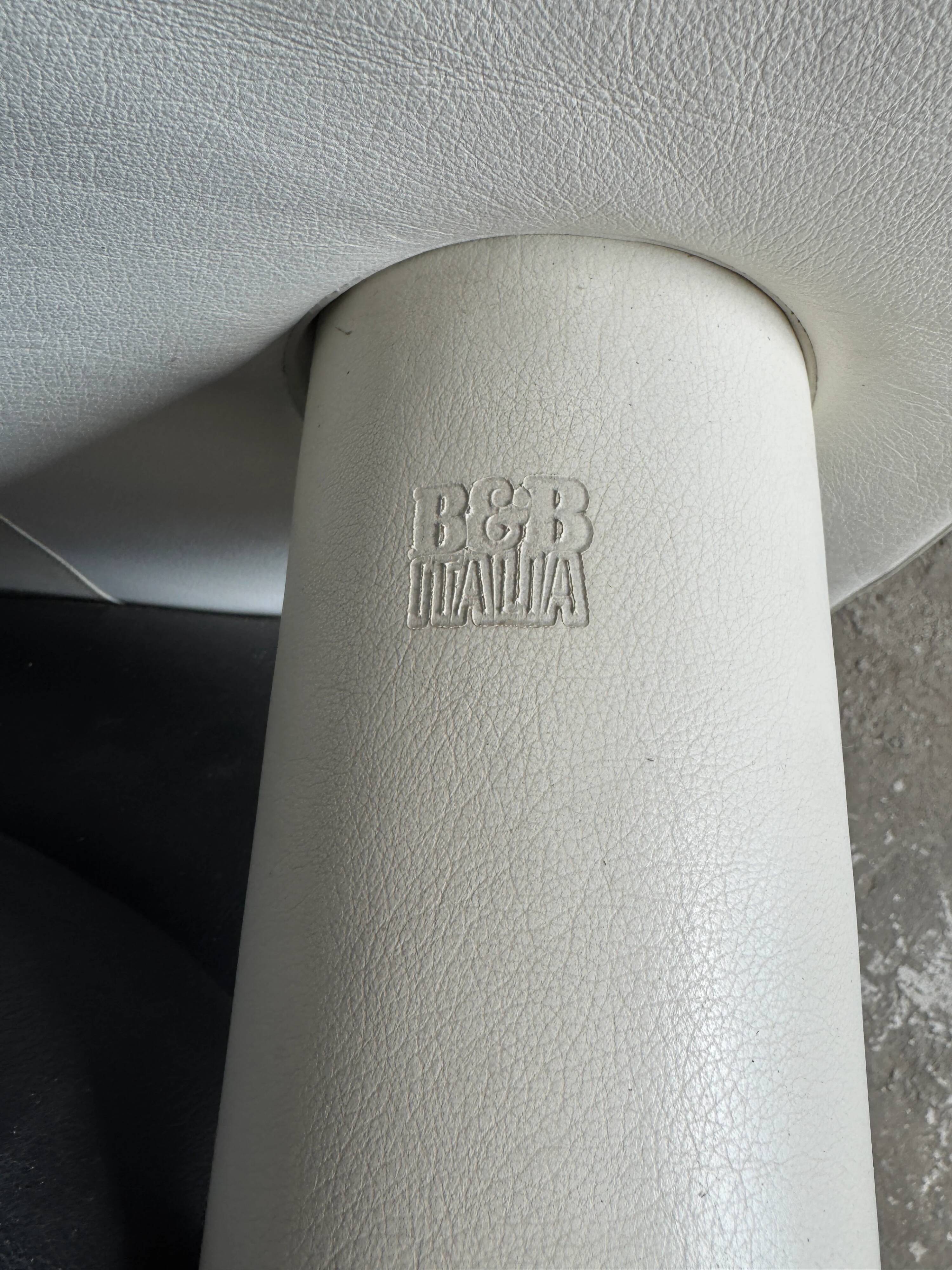 BnB Italia Sity 2-seater leather sofa — black seat with white leather base