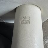 BnB Italia Sity 2-seater leather sofa — black seat with white leather base