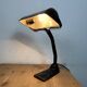Vintage German Black Bank Lamp, 1930s