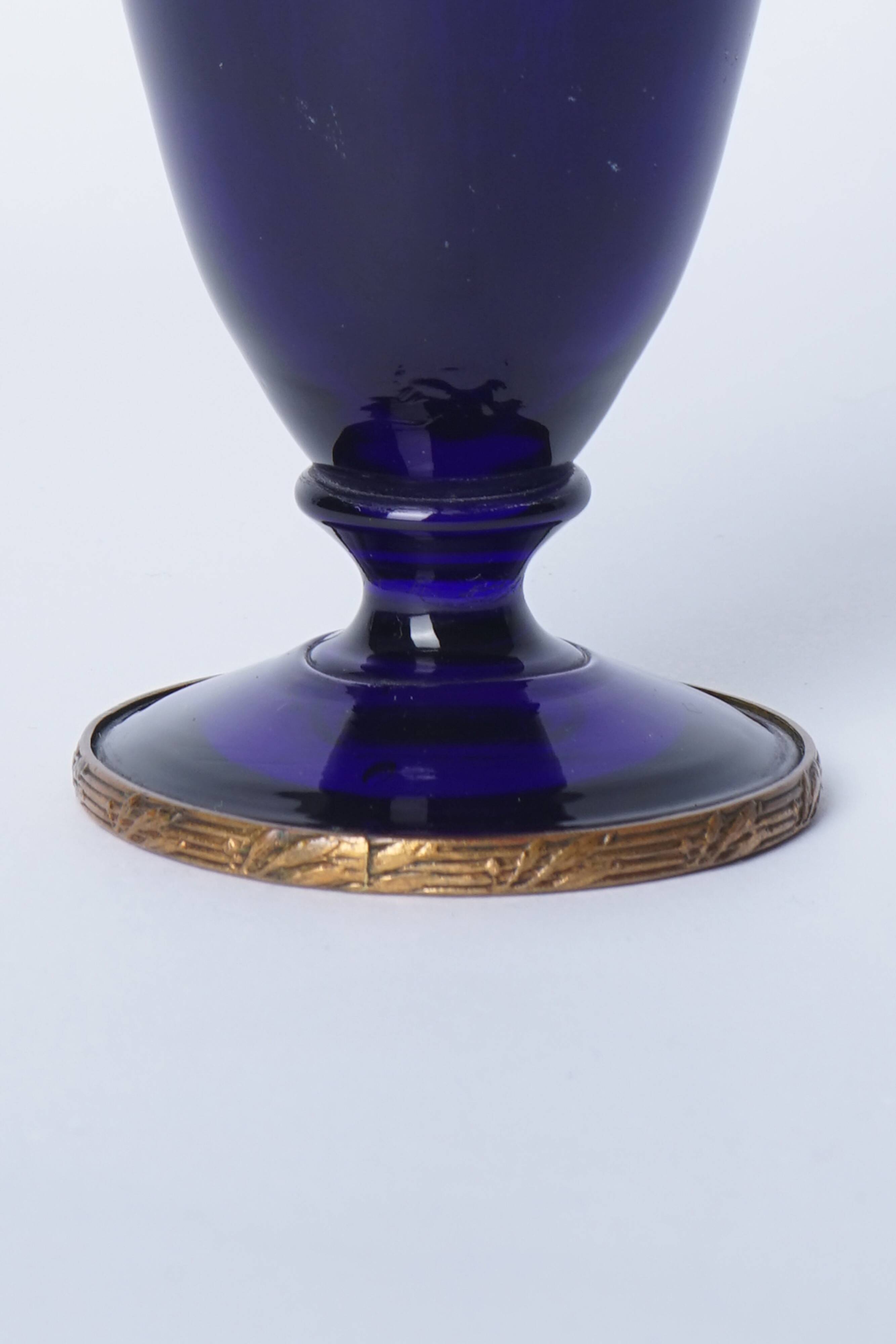 Blue glass vase