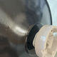 Vintage industrial reflector lampshade in black enamelled sheet metal & socket