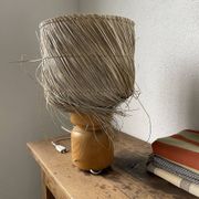 Lampe années 50 bois et paille