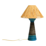 1960s Rimini Blue ceramic table lamp by Aldo Londi for Bitossi Italy